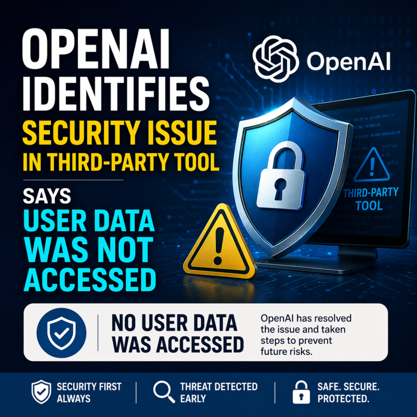 OpenAI security issue third party tool with no user data accessed ensuring platform safety