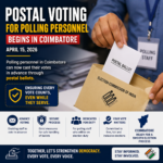 postal voting polling personnel Coimbatore 2026 ballot process election staff voting