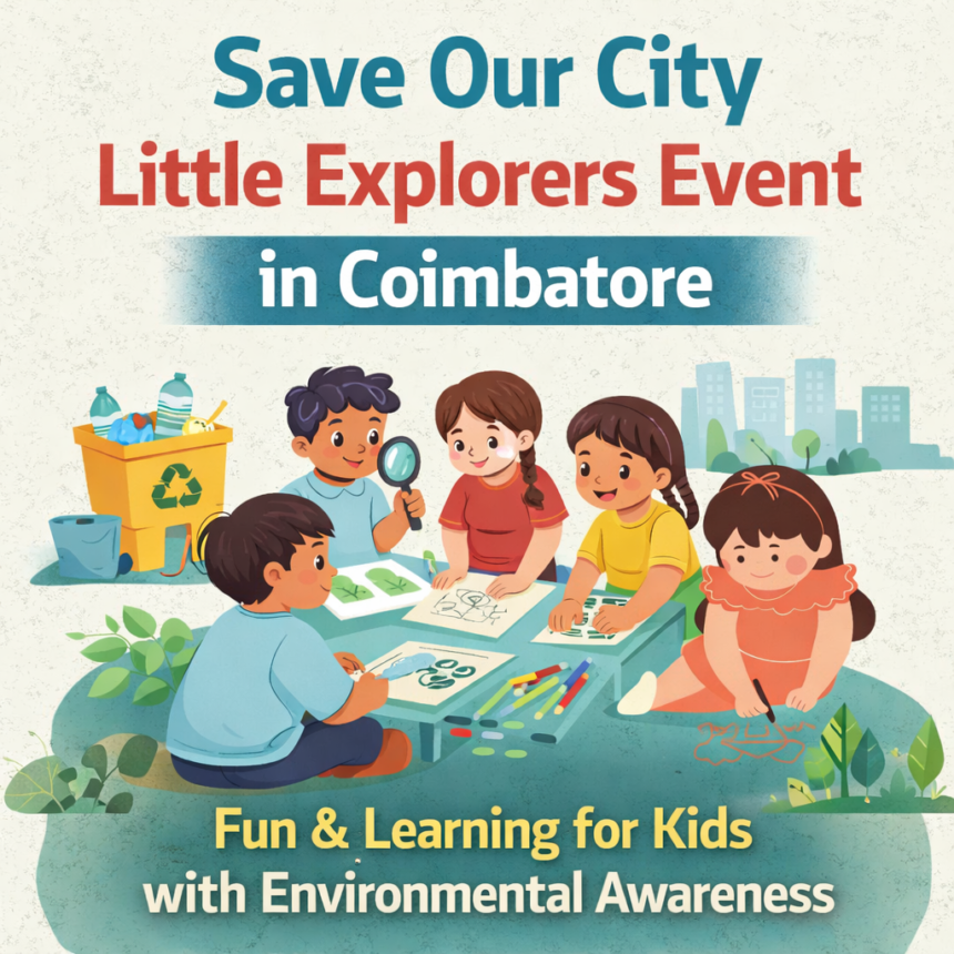 Save Our City Little Explorers event Coimbatore children participating in fun environmental learning activities