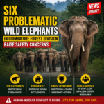 six problematic wild elephants Coimbatore forest division human wildlife conflict alert