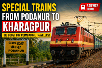special trains Podanur to Kharagpur Coimbatore railway service update