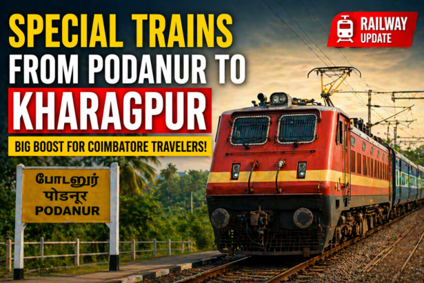 special trains Podanur to Kharagpur Coimbatore railway service update