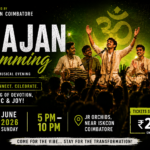 Crowd enjoying live devotional music at Bhajan Jamming in Coimbatore 2026 organized by ISKCON