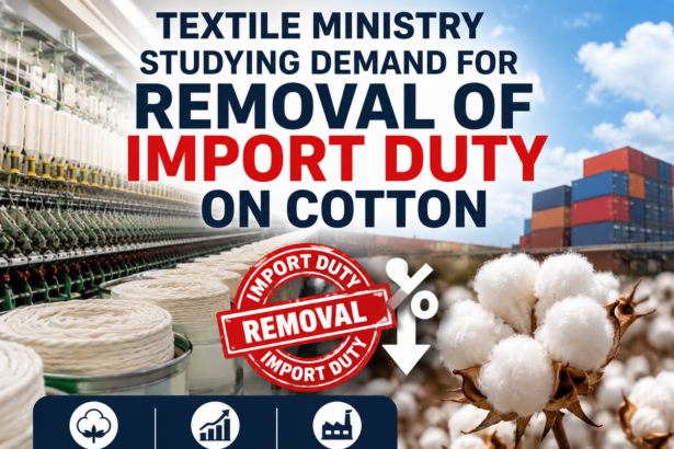 Cotton bales and spinning mills representing Cotton Import Duty Removal India 2026 and its impact on Coimbatore textile industry