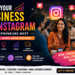 Grow Your Business with Instagram entrepreneurs networking event in Coimbatore discussing Instagram marketing and startup growth strategies