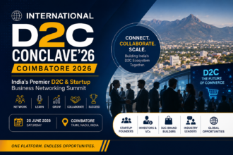 Startup founders and investors networking at International D2C Conclave’26 Coimbatore 2026 event
