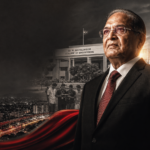 Dr. N. Mahalingam, founder of Sakthi Group, featured in a cinematic editorial-style cover image representing Coimbatore’s industrial and educational growth.