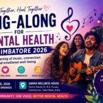 Participants attending Sing-Along For Mental Health Coimbatore 2026 wellness event at Samah Wellness House RS Puram promoting emotional wellbeing through music