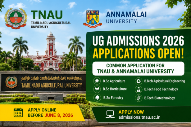 Students applying online for TNAU UG Admissions 2026 and Annamalai University agriculture degree courses