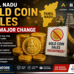 Gold coins displayed inside a jewellery showroom in Tamil Nadu amid discussions on stopping gold coin sales