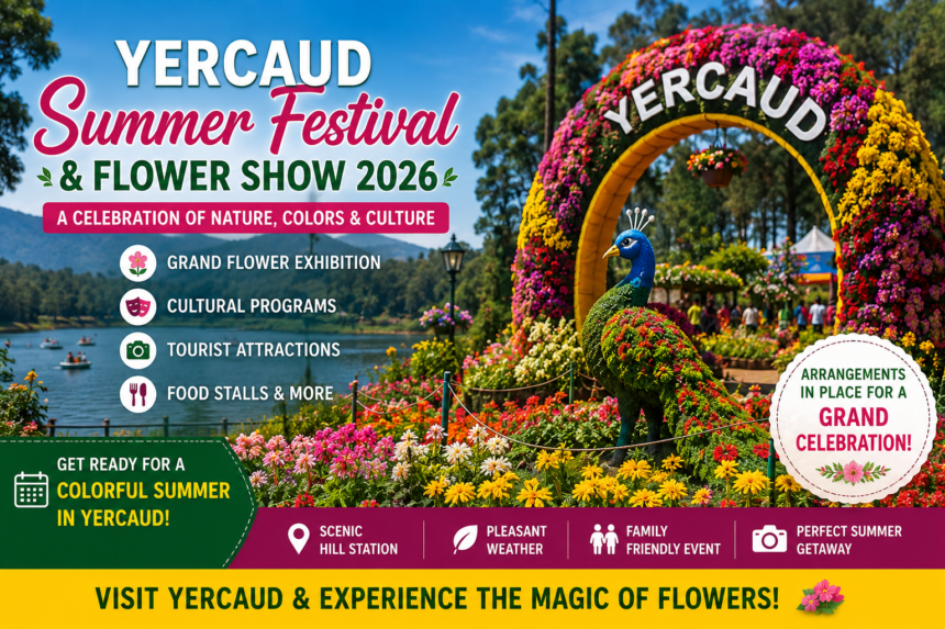 Visitors enjoying floral displays at the Yercaud Summer Festival and Flower Show 2026