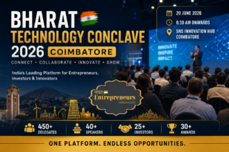 Bharat Technology Conclave 2026 Coimbatore featuring entrepreneurs, investors, startup founders and technology leaders networking at a major business event
