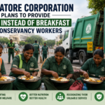 Conservancy workers in Coimbatore receiving welfare support through the proposed lunch scheme