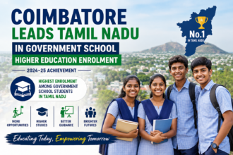 Government school students from Coimbatore enrolling in higher education institutions during 2024-25