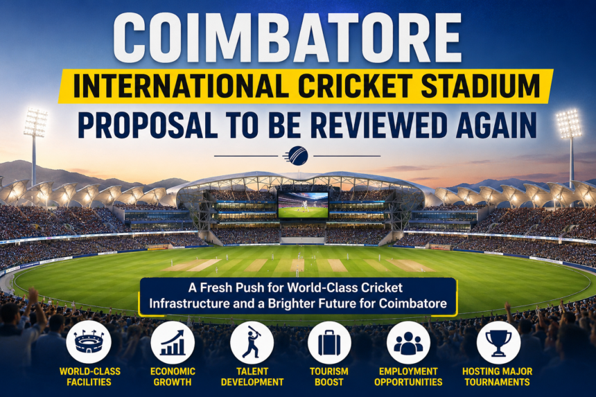 Coimbatore International Cricket Stadium proposal under review for boosting sports infrastructure and cricket development in Coimbatore
