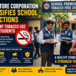 Coimbatore Corporation flying squad inspecting school premises to prevent tobacco use among students