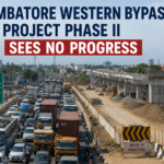 Traffic congestion on Coimbatore roads as Phase II of the Western Bypass Project awaits progress
