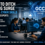 Technology professionals working on AI and cybersecurity projects in a Global Capability Centre in India