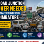 Traffic congestion at Lali Road Junction in Coimbatore highlighting the need for a flyover
