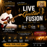 Dr Isaac Nelson performing at Live Guitar Fusion Coimbatore 2026 music concert in Coimbatore