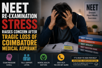 Students preparing for competitive examinations amid discussions on mental health and academic pressure
