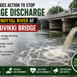 Sewage entering the Noyyal River near Puttuvikki Bridge in Coimbatore causing environmental concerns