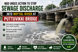 Sewage entering the Noyyal River near Puttuvikki Bridge in Coimbatore causing environmental concerns
