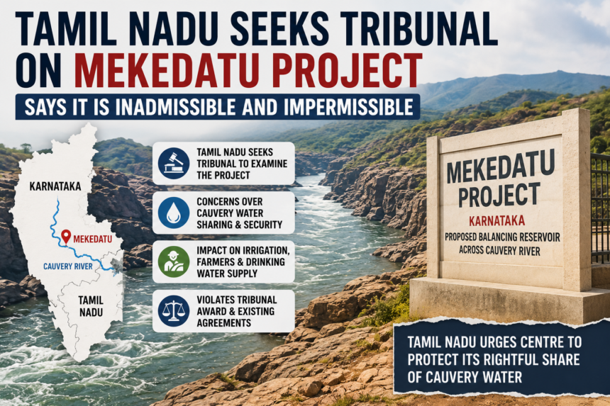 Tamil Nadu raises objections to the Mekedatu Project over Cauvery water sharing and water security concerns