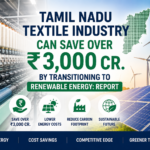 Tamil Nadu textile industry renewable energy adoption helping reduce carbon footprint and save over ₹3,000 crore in manufacturing costs
