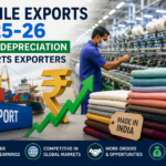 Indian textile manufacturing and export operations benefiting from rupee depreciation in 2025-26