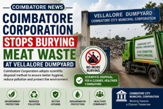 Vellalore dumpyard in Coimbatore where the Corporation has stopped burying meat waste and introduced scientific disposal methods.