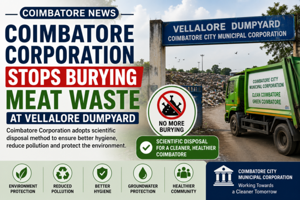 Vellalore dumpyard in Coimbatore where the Corporation has stopped burying meat waste and introduced scientific disposal methods.