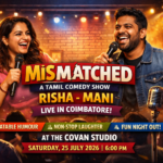 Risha-Mani performing live during the MISMATCHED Tamil stand-up comedy show in Coimbatore.