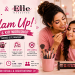 Glam Up Mom & Kid Workshop in Coimbatore featuring themed eye makeup